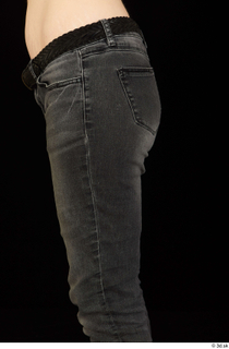 Marsha black sneakers dressed jeans thigh 0007.jpg
